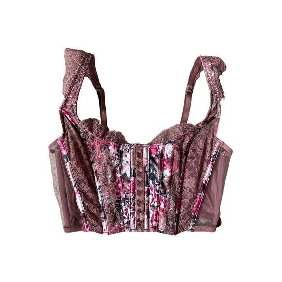 Victoria’s Secret VS Dream Angels Lace Corset Bra Top in Vintage Rose Bloom size - Picture 3 of 7